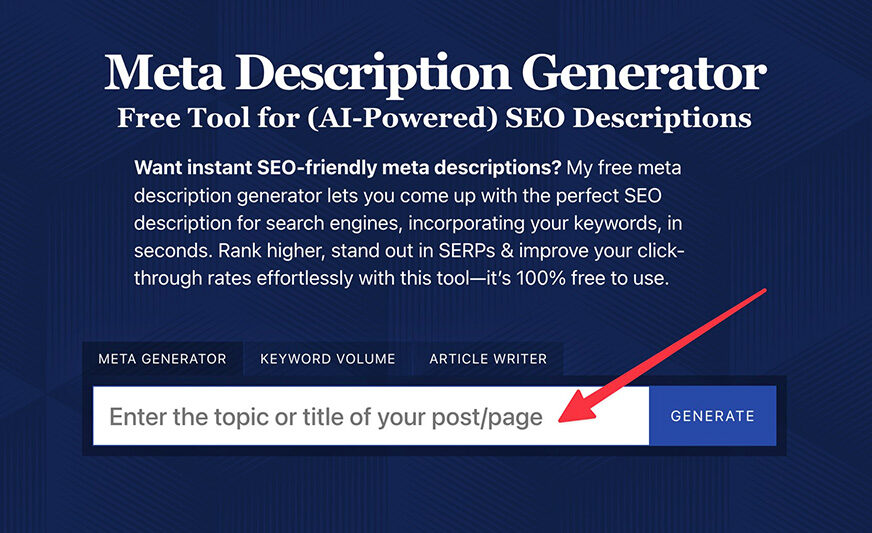 Meta Description Generator