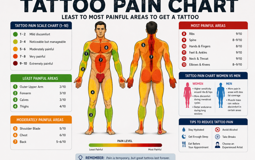 Tattoo Pain Chart: Least to Most Painful Places to Get a Tattoo